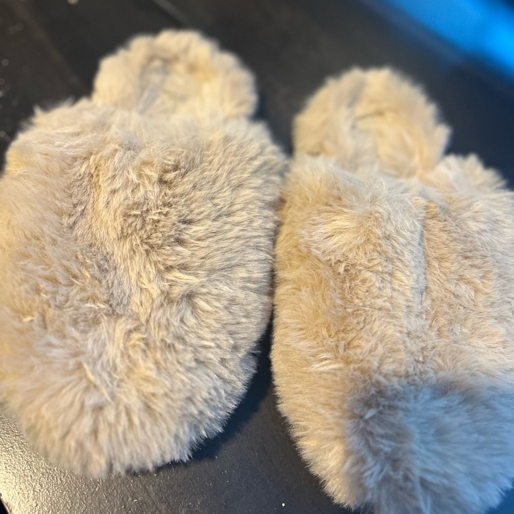 Black Suede Studio Fuzzy Slippers, BSSxKGMTL collab